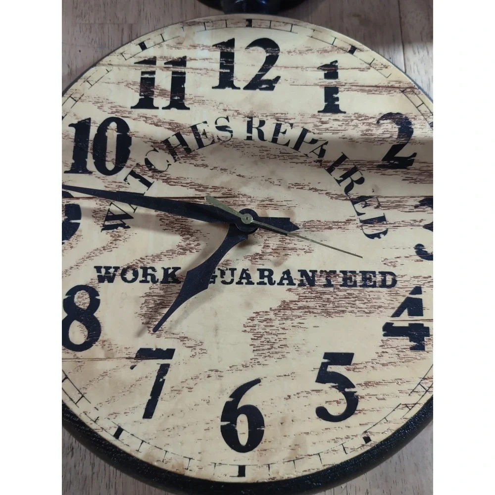 Watches Repaired Wall Clock Vintage Cardboard Back